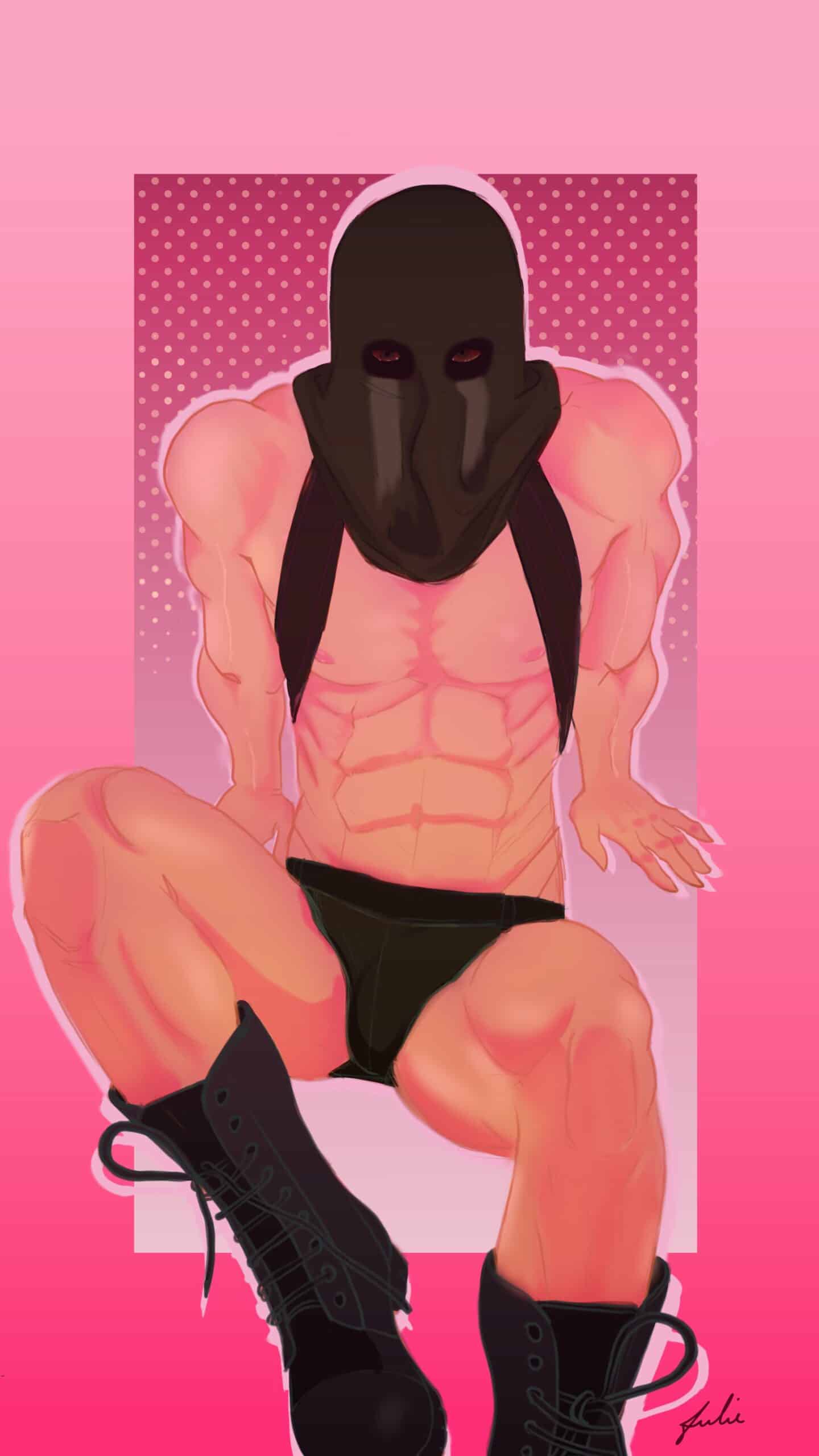 A close-up of König's aroused expression his face flushed with desire as he visualizes the scenes