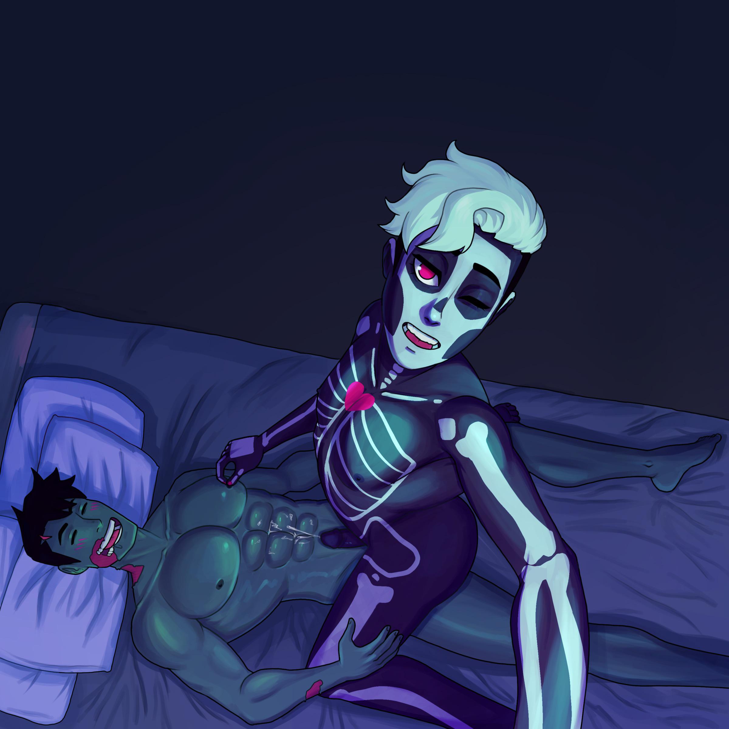 a hot monster boy eyes you with primal desire