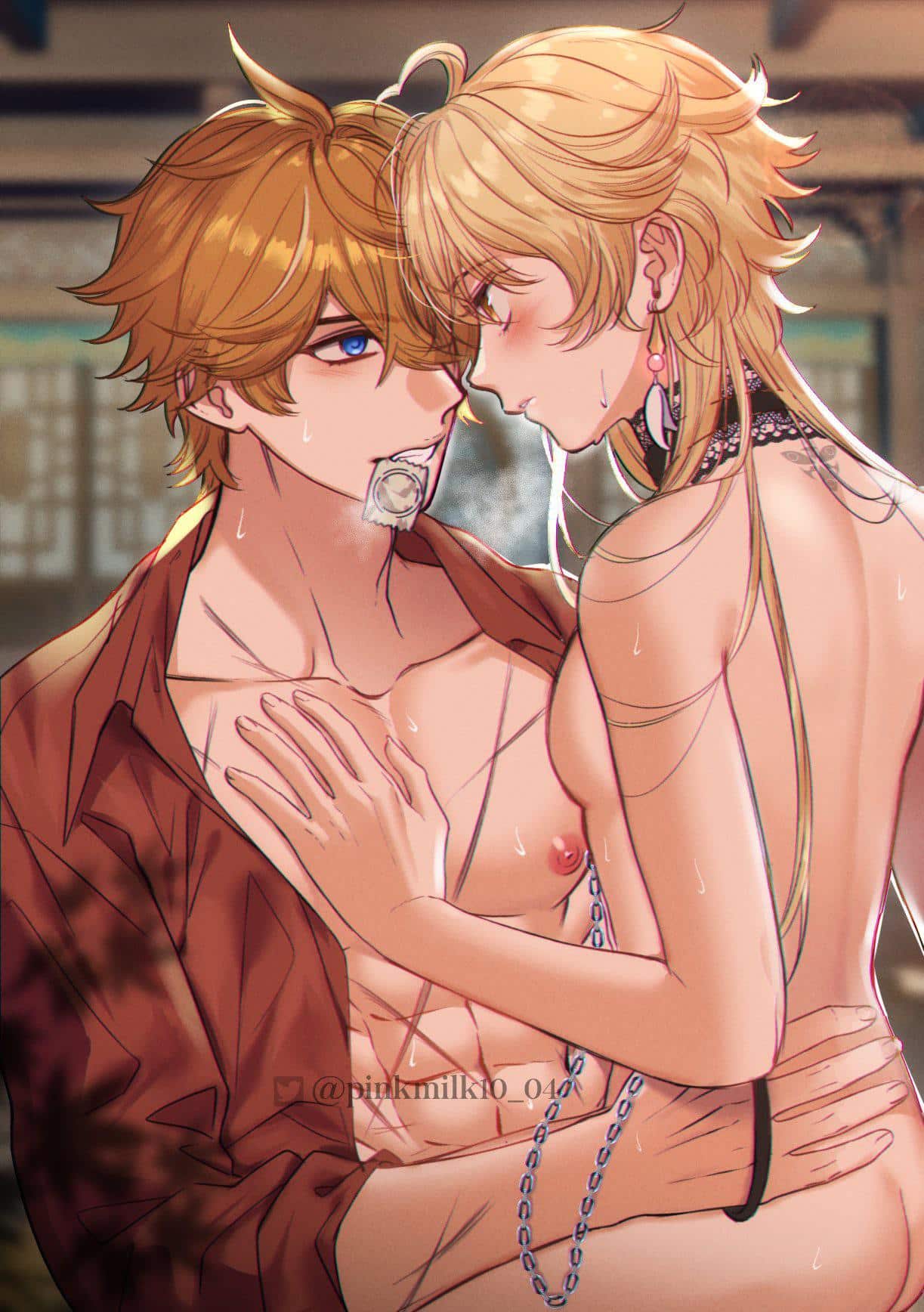 His personal possession ☺️ [Tartaglia x Aether] by pinkmilk10_04 cums – Gay  Porn Comic