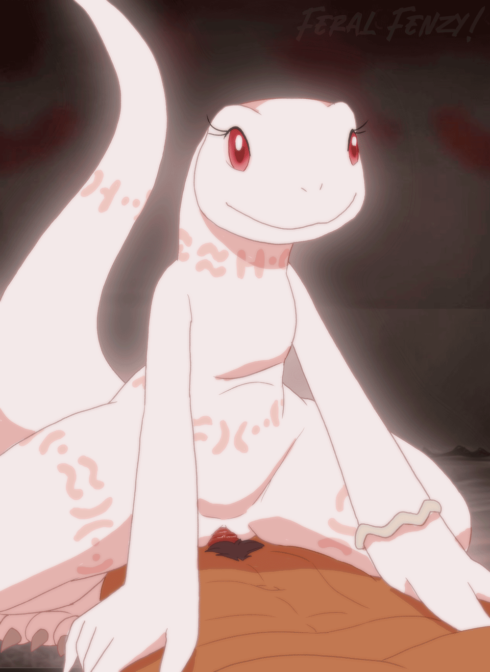 Animated female figure enticesLulu beckons with seductive movementsHypnotic dance of desire unfolds