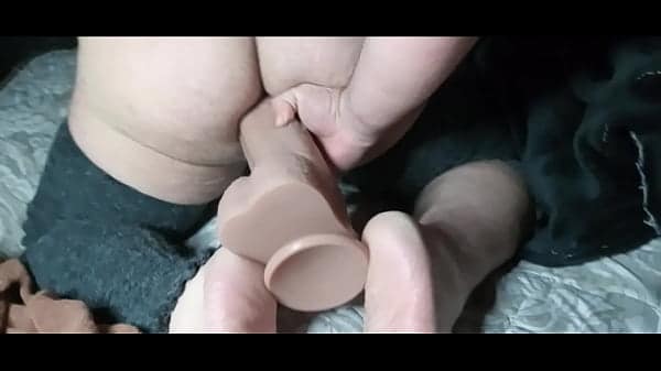 Fat ass versus long dildo