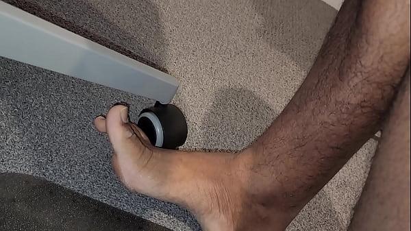 Riding two thick cucumbers