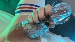 Cute femboy plays with a fleshlight