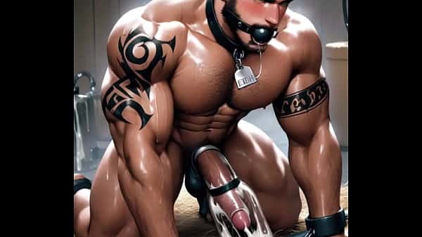 AI Fantasy: Chained Bull Milked Dry