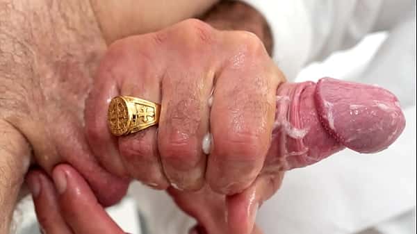 Old Mason Felix Kamp brings apprentice Dylan Tides to an impressive erection during an so called interview! The Masons are some fucked up people!