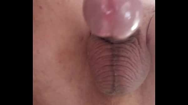 Uncut big tattooed cock cums hands free from hard anal prolapse