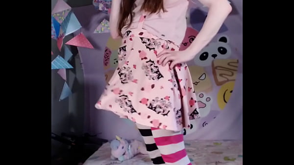 “Stiff” skirt femboy tease