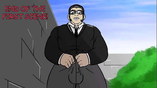 Gay Animated Security Guard Showing His Big Dick