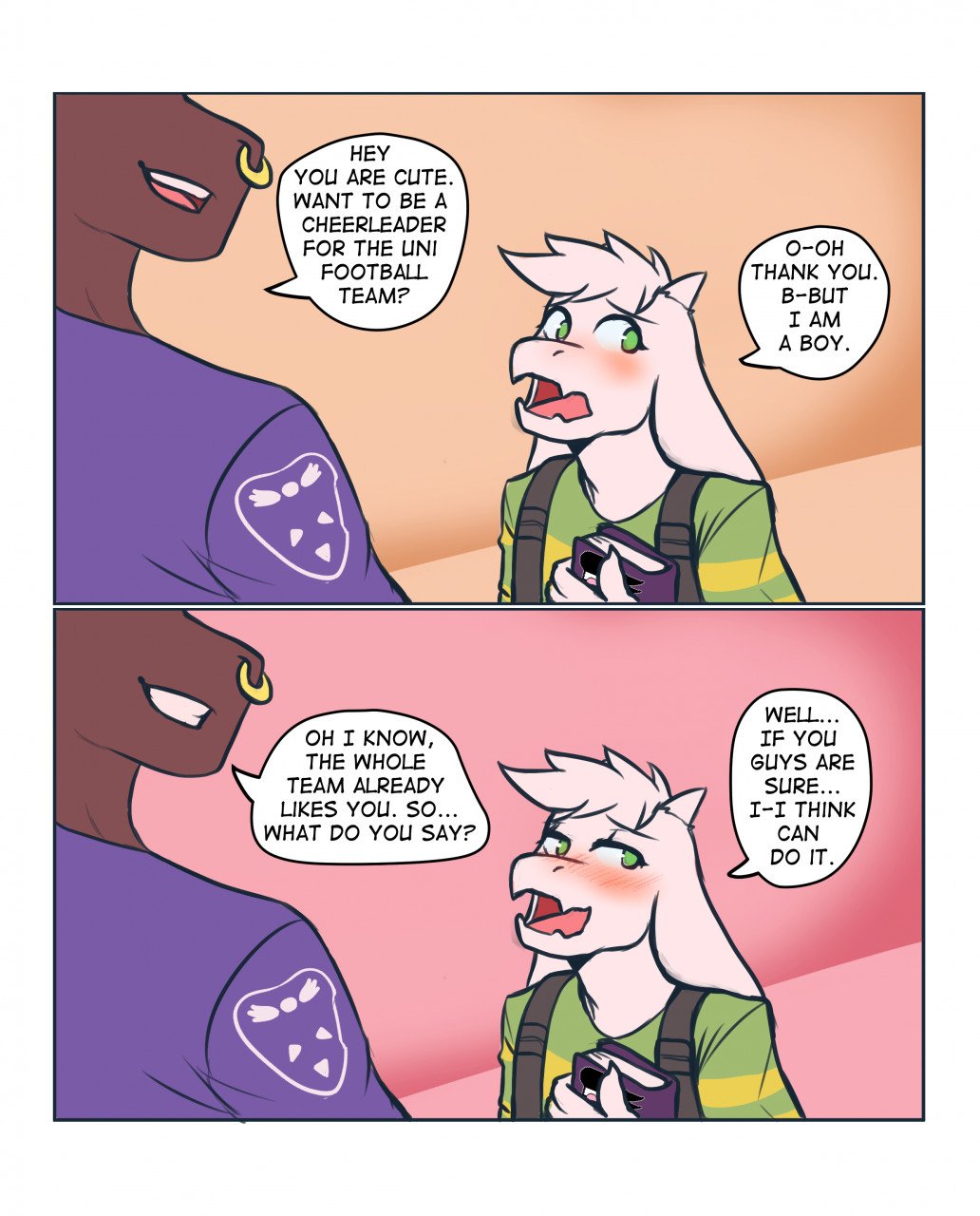 Asriel Becames A Cheerleader – gay comic