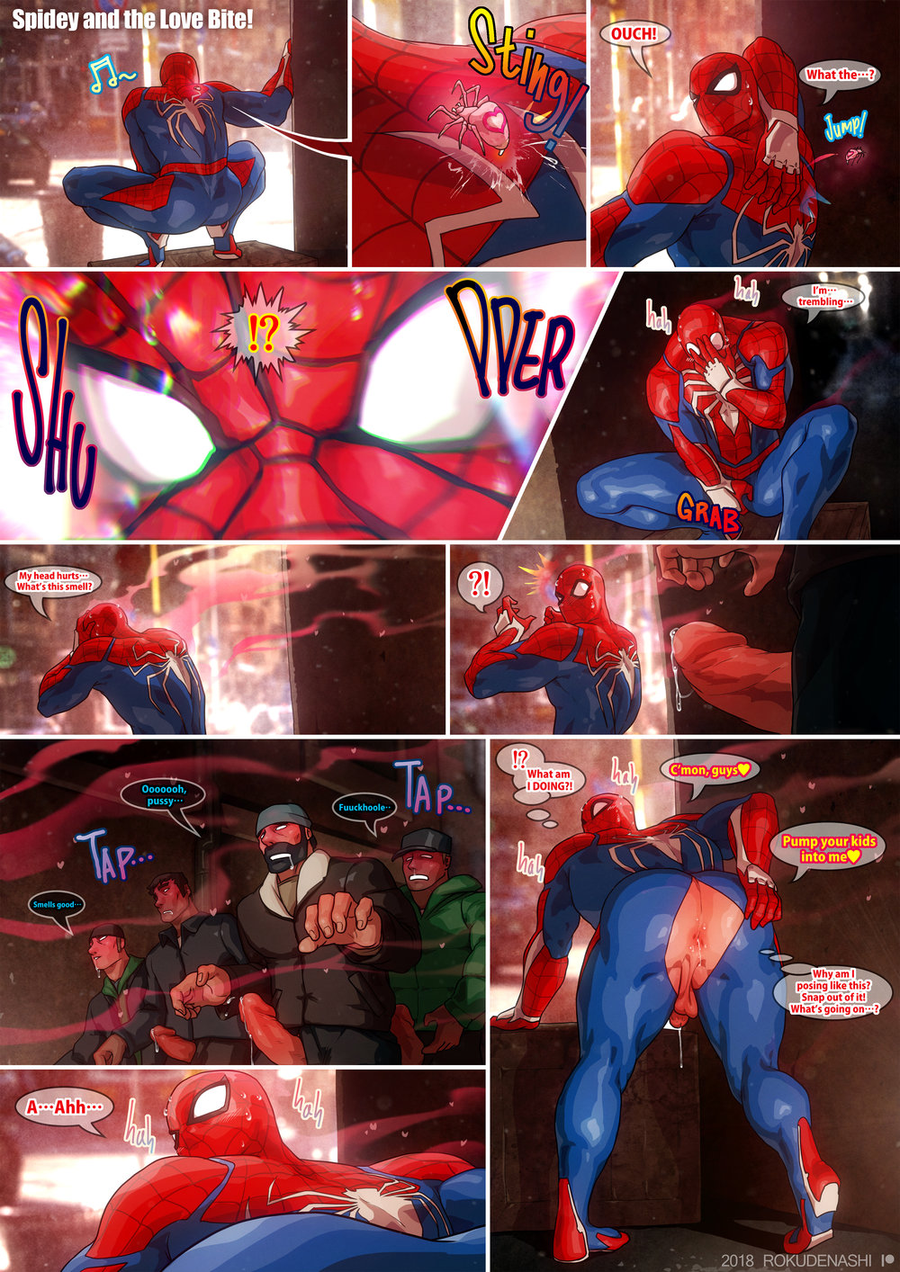 [Rokudenashi] Spidey and the Love Bite! – Spider-Man dj [Eng] – Gay Manga