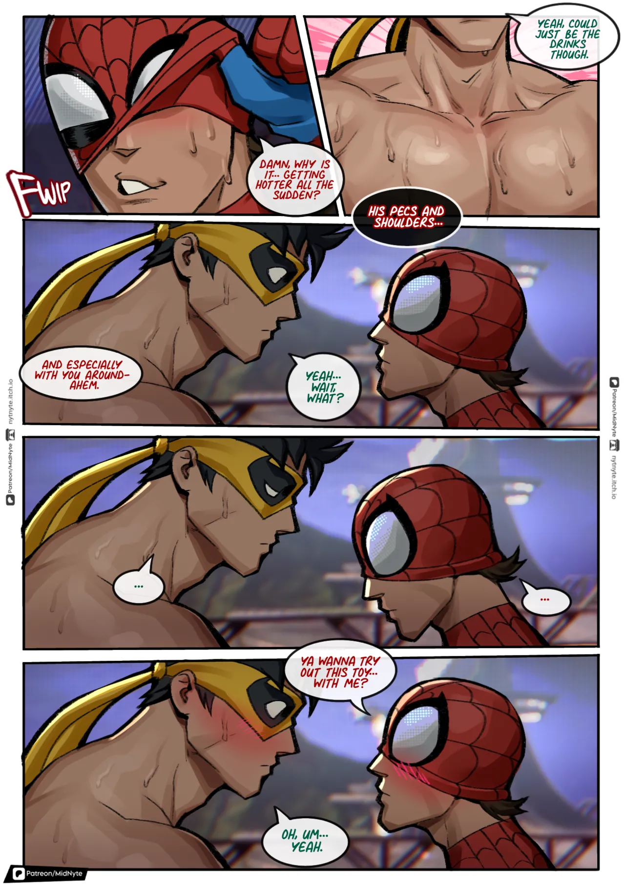 Gay porn comic Spider Man Rivals in heat5